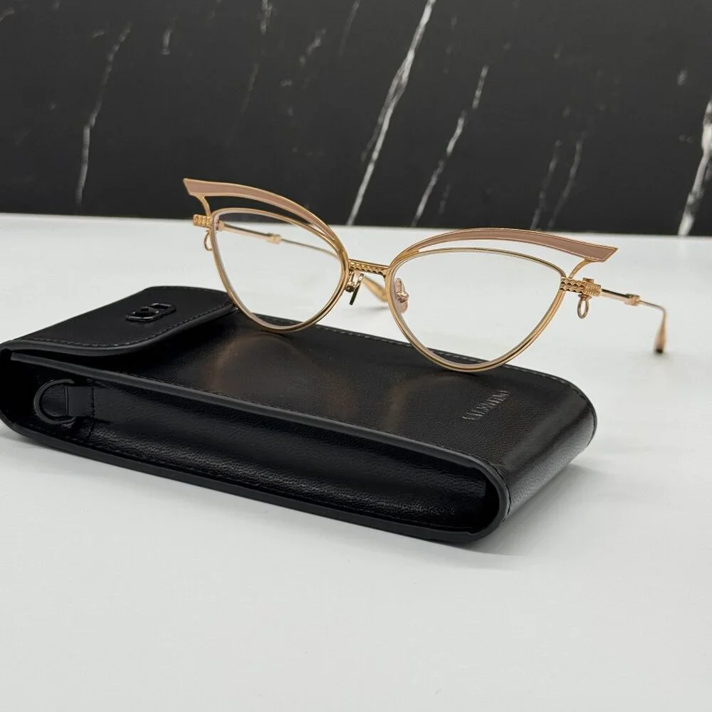 NEW VALENTINO GLASSLINER VLX-118F CAT EYE GOLD EYEGLASSES
